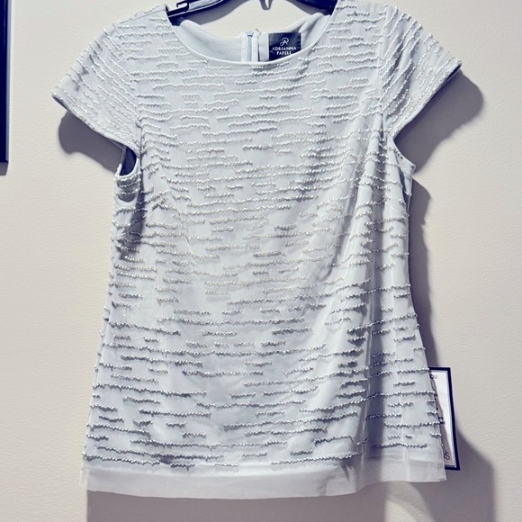 ADRIANNA PAPELL Womens Blue Sequined  Printed Short Sleeve Scoop Neck Cocktail - Picture 3 of 10